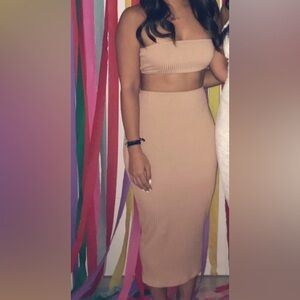 Rachel Pally Tan Midi skirt + top set (size S)